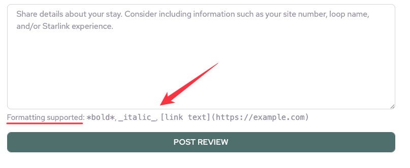 Markdown help text.
